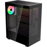Aerocool  boîtier midi tower Noir | 3x USB-A | RGB | Verre Trempé