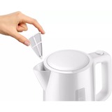 Philips 3000 series Bouilloire en plastique, 1,7 l, couvercle à ressort, voyant Blanc, 1,7 l, couvercle à ressort, voyant, 1,7 L, 2200 W, Blanc, Plastique, Indicateur de niveau d'eau, Sans fil