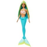 Mattel Barbie - Poupée sirène aux cheveux bleus et jaunes et turquoise Turquoise