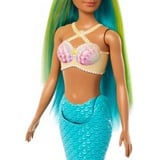 Mattel Barbie - Poupée sirène aux cheveux bleus et jaunes et turquoise Turquoise