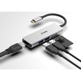 D-Link DUB-M530, Hub USB Argent, Avec fil, USB 3.2 Gen 1 (3.1 Gen 1) Type-C, Aluminium, Noir, MicroSD (TransFlash), SD, SDHC, SDXC, 5 Gbit/s, 4K Ultra HD