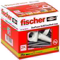 fischer EasyHook Loop DuoPower 8x40, Cheville Blanc