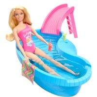 Mattel Poupée Barbie blonde avec piscine et toboggan