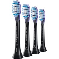 Philips Lot de 4 têtes de brosse standard, Tête brosse à dent électrique Noir, 4 pièce(s), Noir, Doux, Caoutchouc