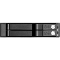 SilverStone SST-FS202B Boîtier de disques de stockage 2.5" Boîtier disque dur/SSD Noir, Cadrage Noir, 2.5", SAS, SATA, SATA, Boîtier disque dur/SSD, Noir, Aluminium