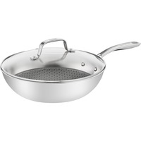 Tefal Eternal Mesh Wok/Poêle à frire Rond Acier inoxydable, Rond, Wok/Poêle à frire, Acier inoxydable, Acier inoxydable, 250 °C, Aluminium, Acier inoxydable