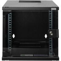 Digitus Boîtier mural 254 mm (10") - 312x300 mm (LxP), Armoire informatique Noir, Rack monté sur le mur, 6U, 30 kg, Verrouillage des touches, 5,33 kg, Noir