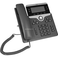 Cisco 7841 téléphone fixe Noir, Argent 4 lignes LCD, Téléphone VoIP Gris foncé, Téléphone IP, Noir, Argent, Combiné filaire, Polycarbonate, Sur bureau/mural, 4 lignes