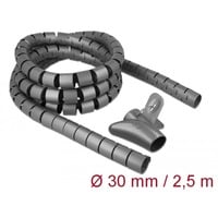 DeLOCK Tuyau spiralé avec outil d'insertion 2,5 m x 30 mm, Tuyau flexible de câble Gris