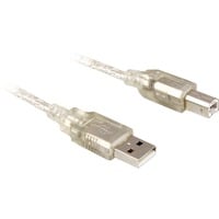 DeLOCK USB-A 2.0 > USB-B, Câble Transparent, 0,5 mètres