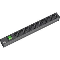 Bachmann 19.07.1182 multiprise 2 m 8 sortie(s) CA Noir Noir, 2 m, 8 sortie(s) CA, Aluminium, Noir, VDE GS CE, 250 V