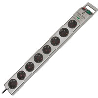 Brennenstuhl Super-Solid Surge Protection 4.500 A Argent 8 sortie(s) CA 2,5 m, Multiprise Argent, 8 sortie(s) CA, Argent, 2,5 m